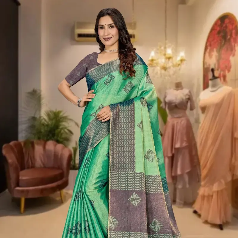 Sun Silk Woven Saree with Tassels