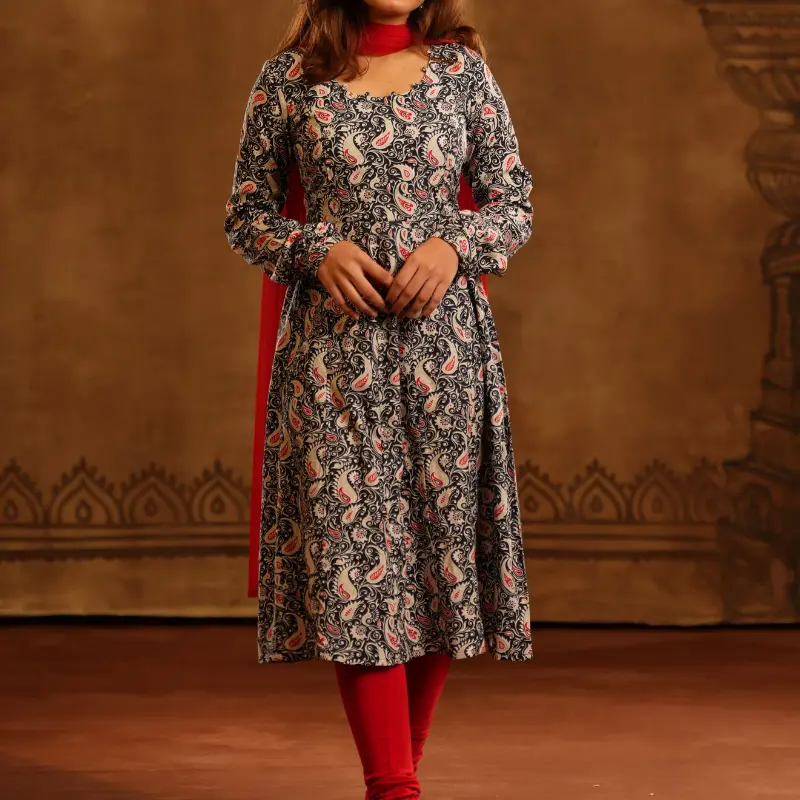 Royal Blue Embroidered Party Wear Kurti