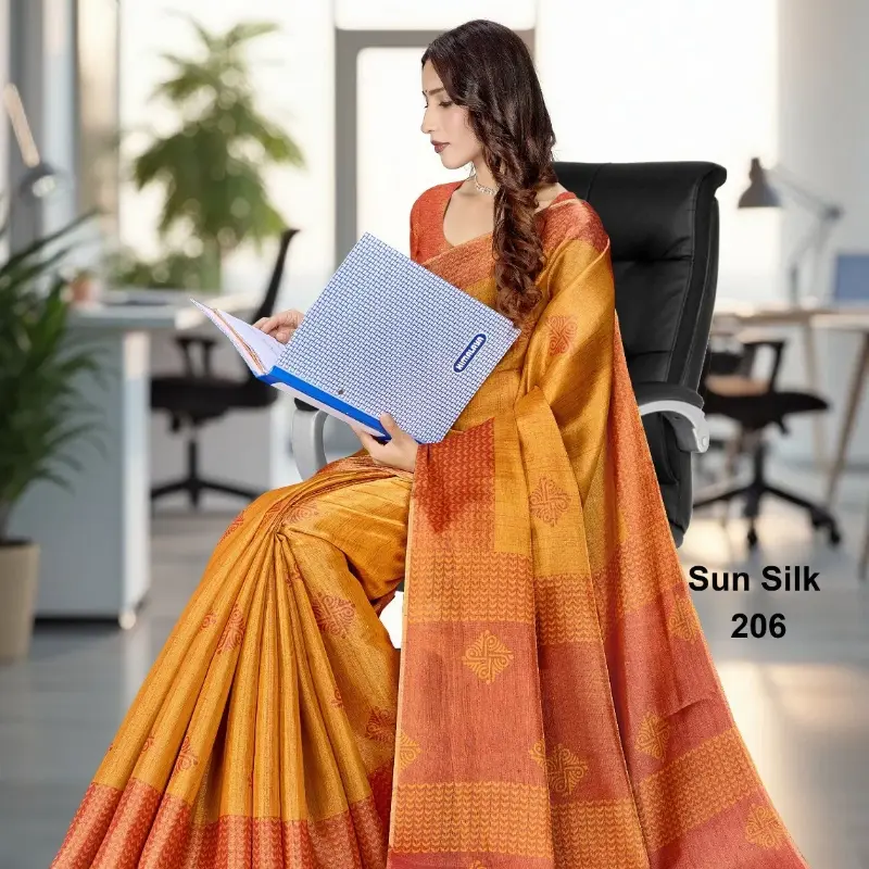 Sun Silk Woven Saree with Tassels